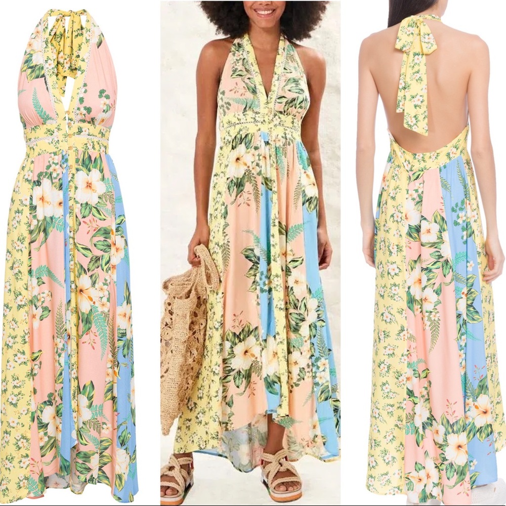 NWT FarmRio Floral Hawaii Maxi Dress